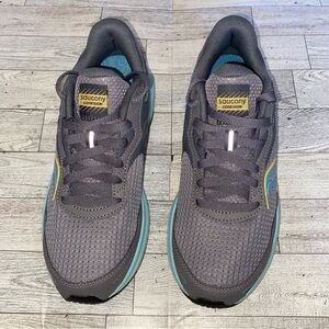 Saucony Gray and Aqua Athletic Sneakers